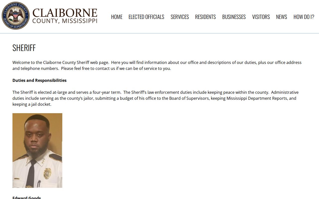 Claiborne County release records official sheriff page
